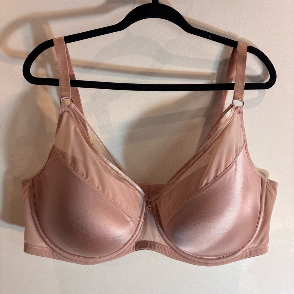 ASHLEY GRAHAM Sz 42G Diva Demi Cup Underwire Padded Sheer Adjustable Bra NWOT